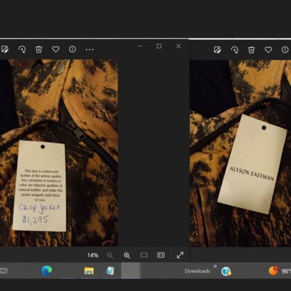Alyson Eastman Distressed Cropped Lamb Leather Motorcycle Jacket Size S Rare - Picture 16 of 16